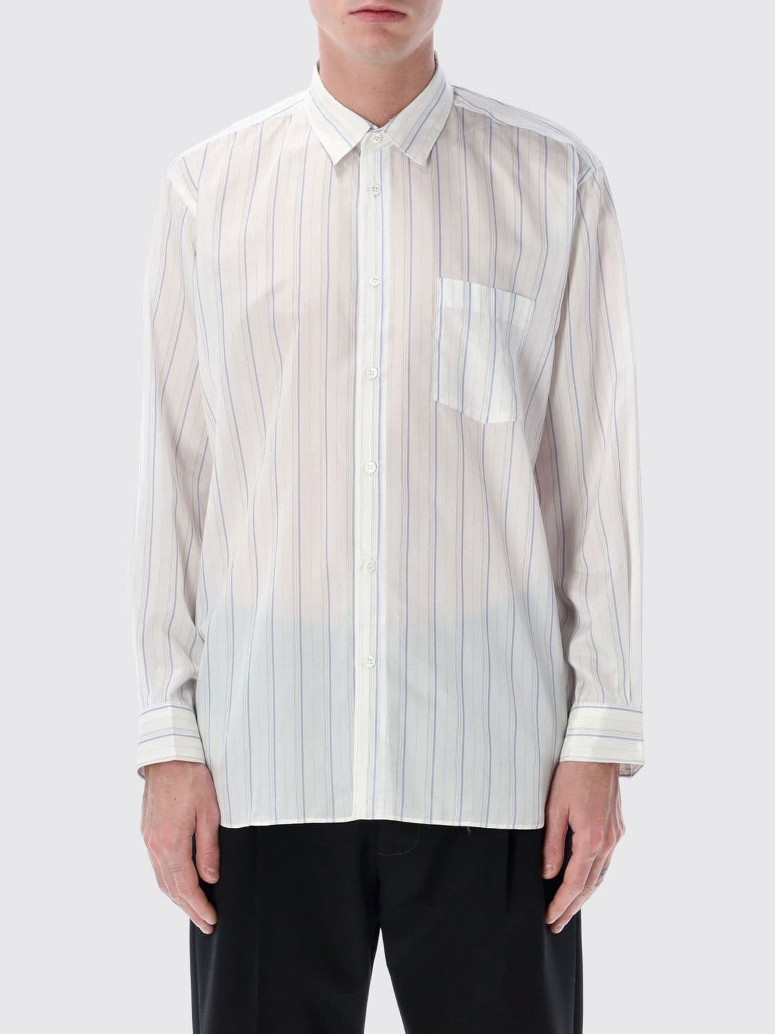 Comme Des Garçons Striped Cupro Shirt