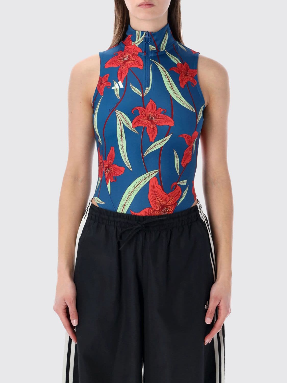 Adidas Originals Printed Technical Fabric Bodysuit Top