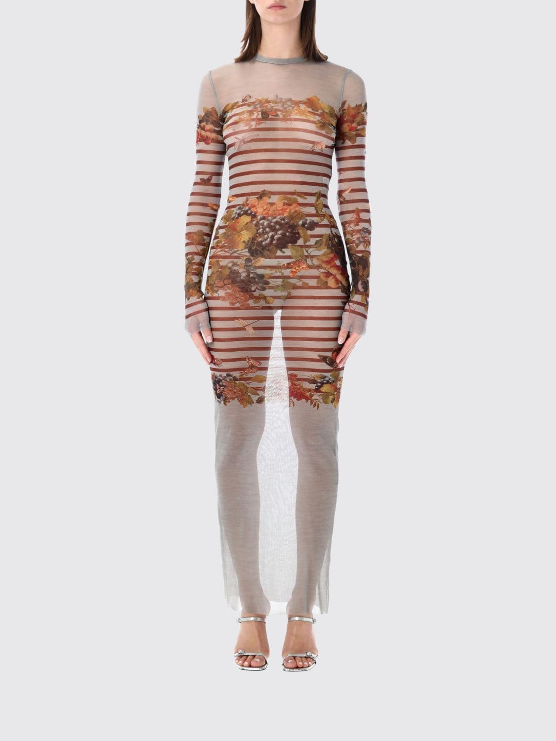 Jean Paul Gaultier Printed Jersey Long Dress