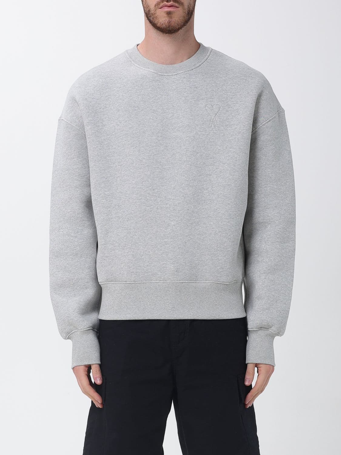 Ami Paris Cotton Blend Crew Neck Sweatshirt