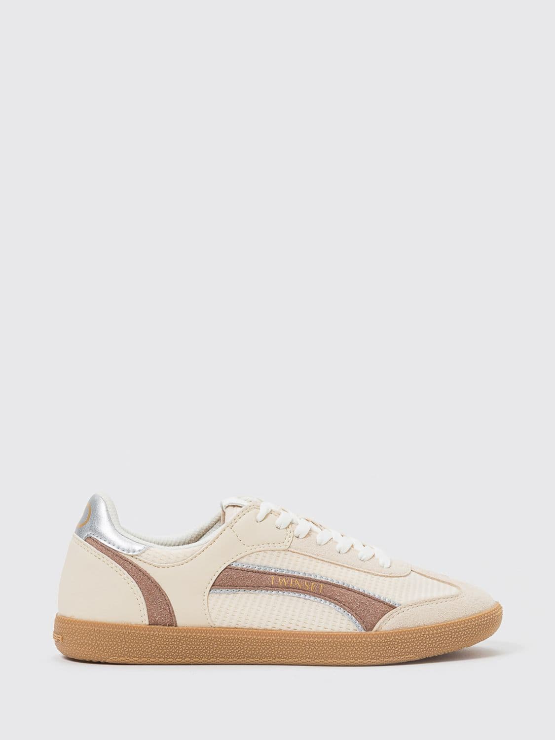 Twinset Mesh and Faux Leather Sneakers