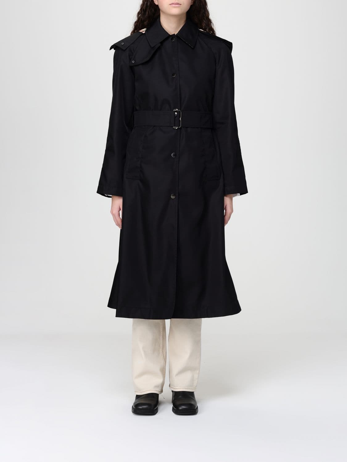 Burberry Double Breasted Cotton Trench Coat