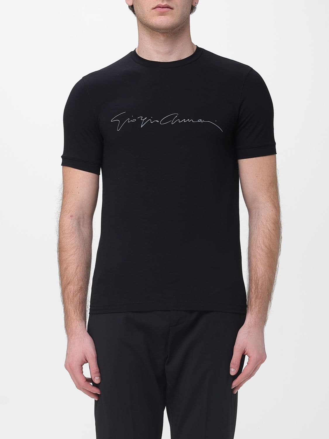 Giorgio Armani Stretch Cotton T-Shirt with Logo