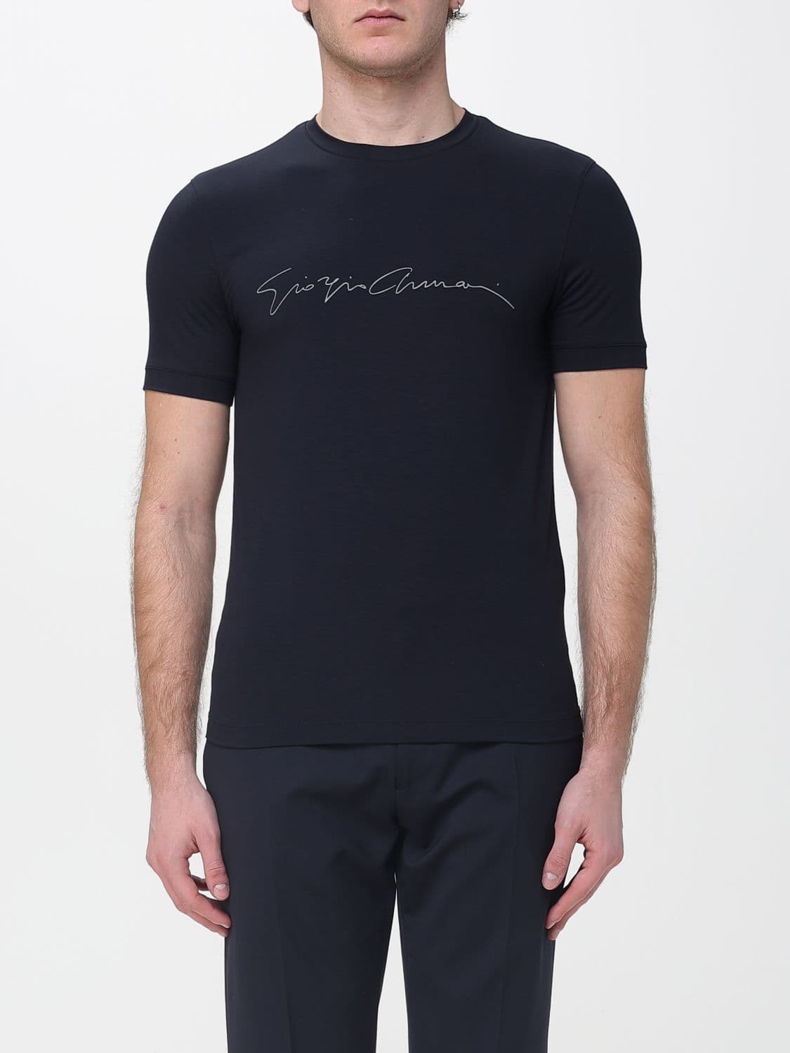 Giorgio Armani Stretch Cotton T-Shirt with Logo