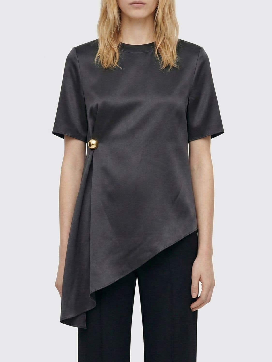 Loulou De Saison Silk Asymmetric Top
