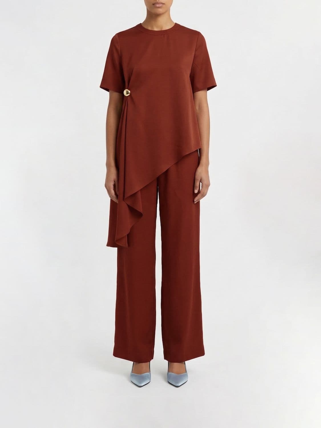 Loulou De Saison Silk Asymmetric Top