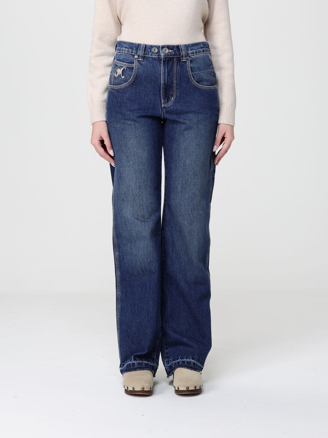 Isabel Marant Wide Leg Jeans in Cotton Denim · 36