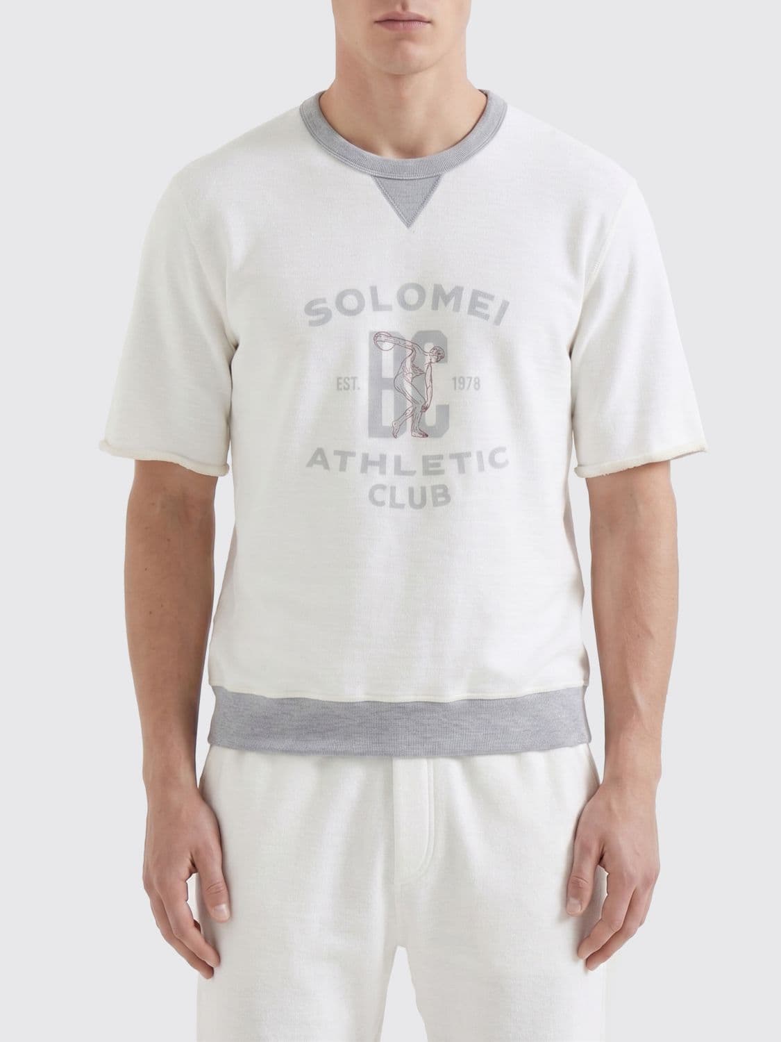 Brunello Cucinelli Cotton Crew Neck Sweatshirt with Logo