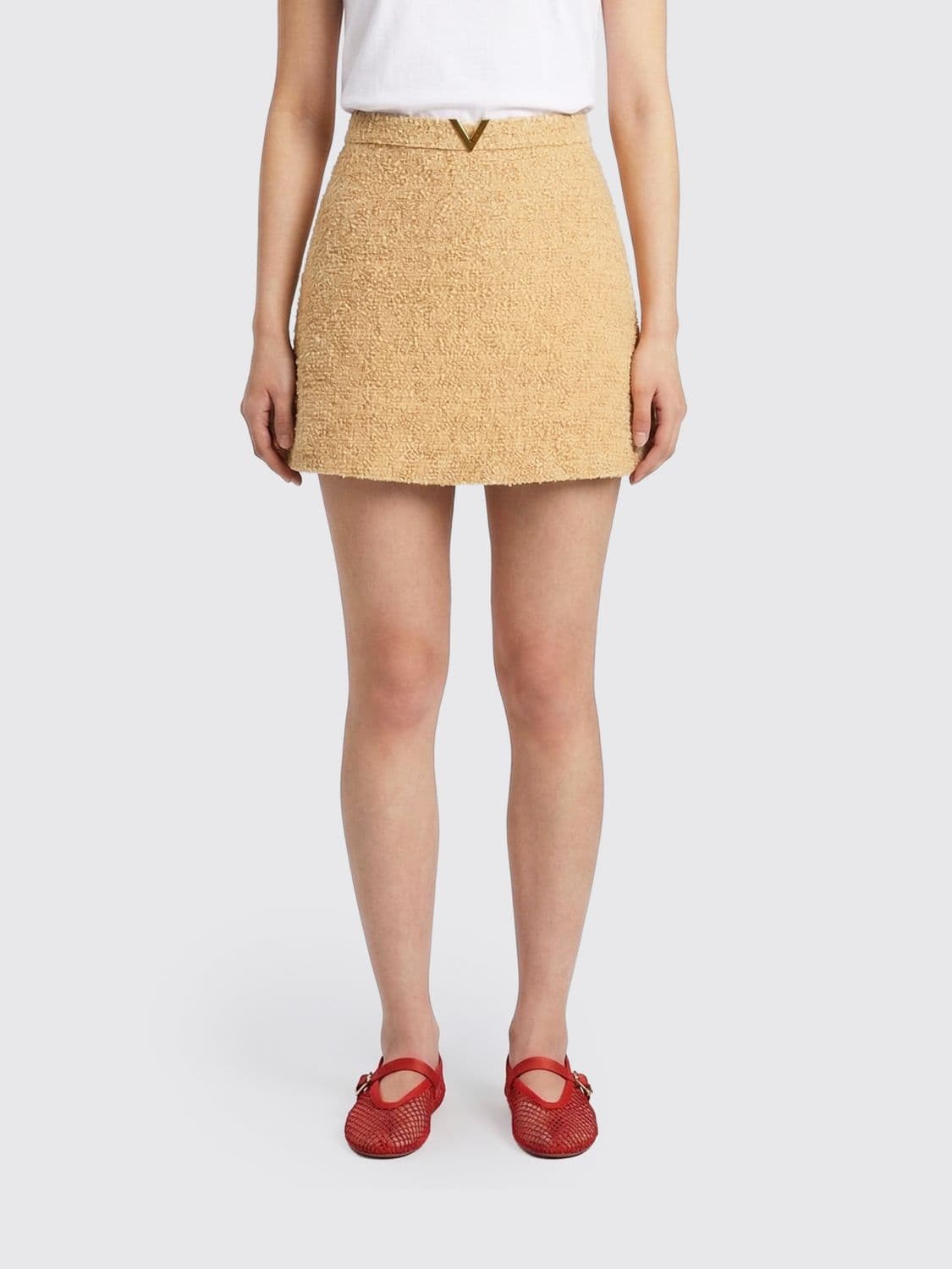 Valentino VLogo Virgin Wool Mini Skirt