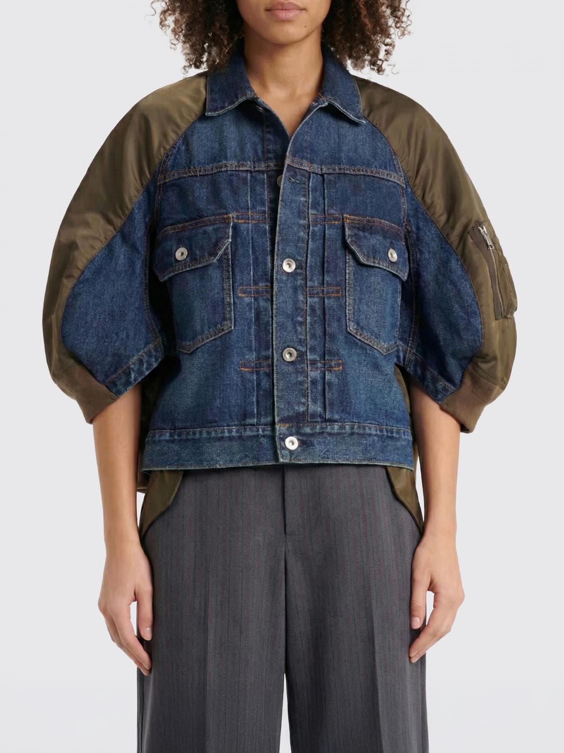 Sacai Denim and Nylon Jacket