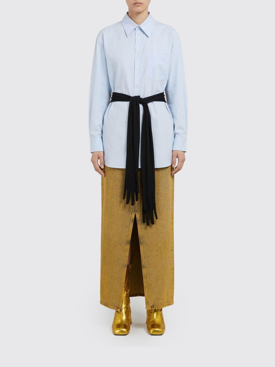 Mm6 Maison Margiela Cotton Shirt with Belt