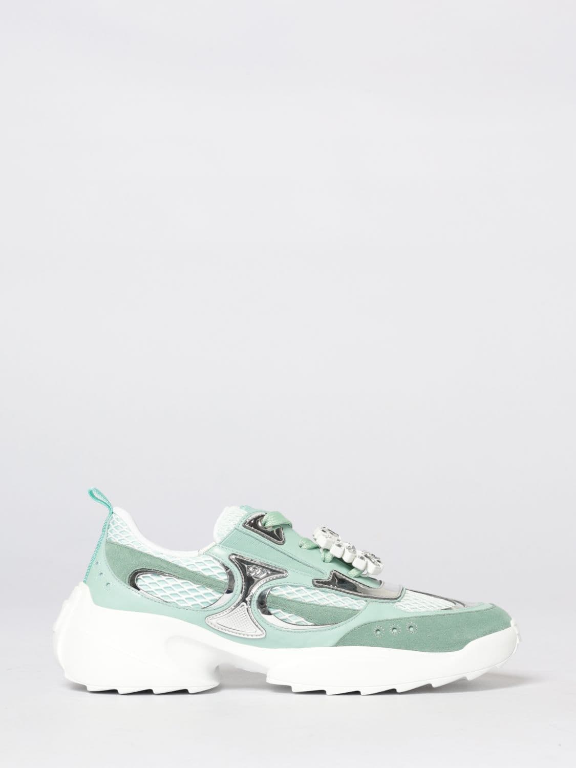 Roger Vivier Viv' On The Run Sneakers in Mesh and Suede