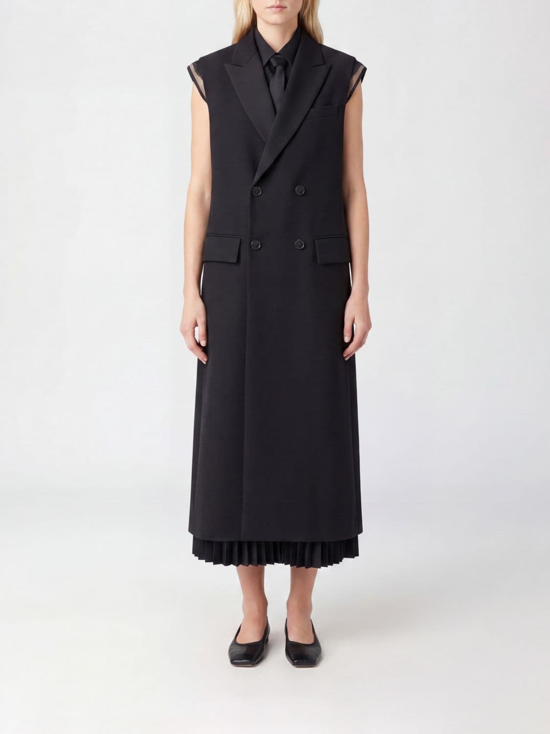 Sacai Double Breasted Wool Blend Vest · 3