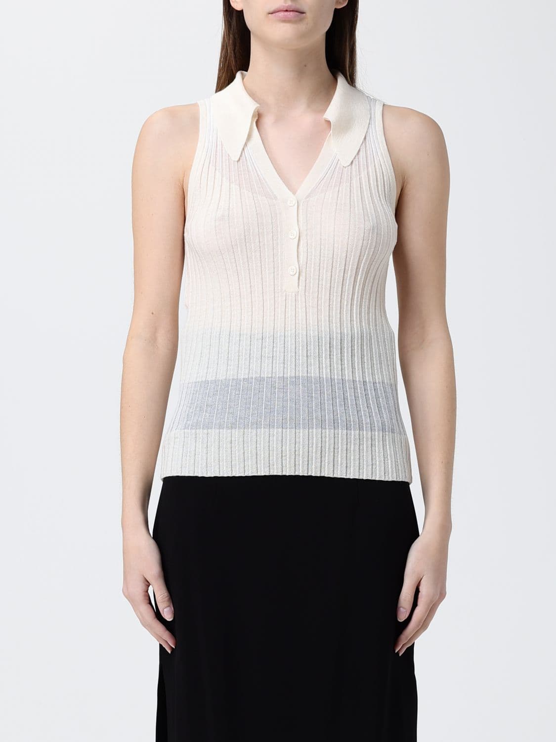 Pinko Wool Silk and Cashmere Polo Shirt