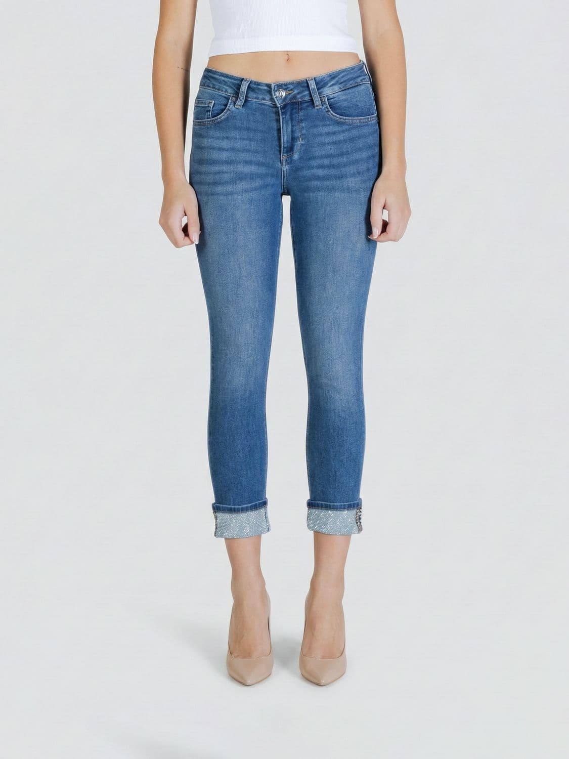 Liu Jo Cropped Fit Stretch Denim Jeans