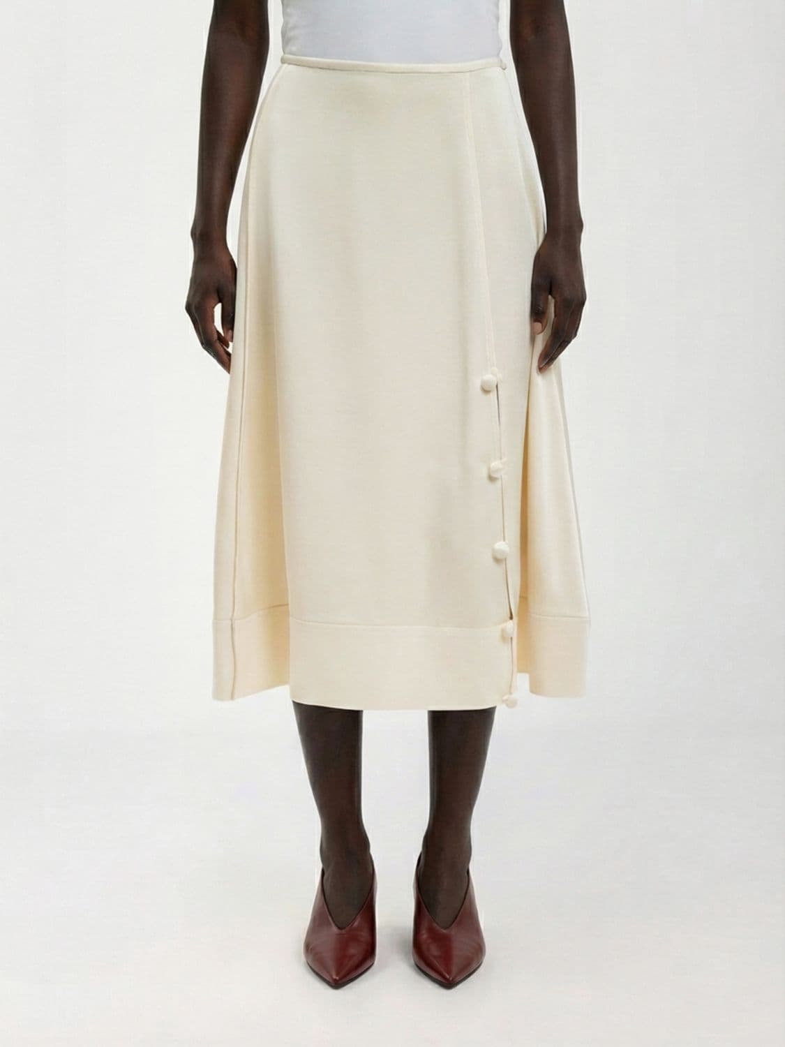 Jil Sander Satin Midi Skirt