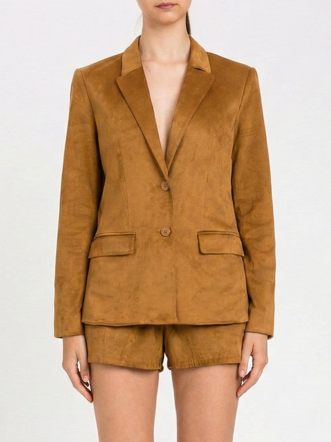 Actitude Twinset Single-Breasted Suede Blazer