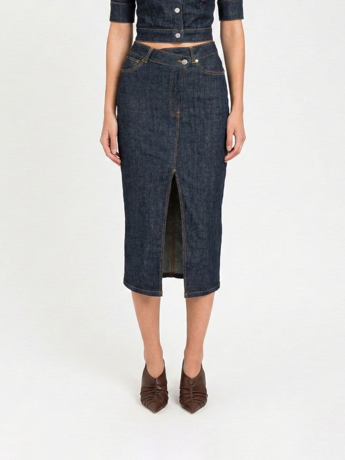 Actitude Twinset Stretch Denim Midi Skirt