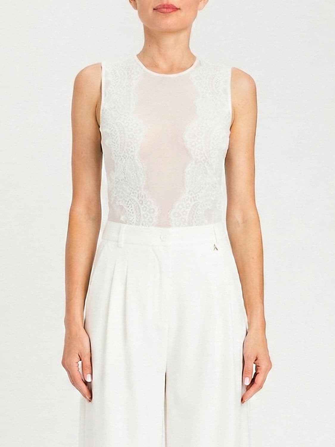 Actitude Twinset Jersey and Lace Bodysuit Top