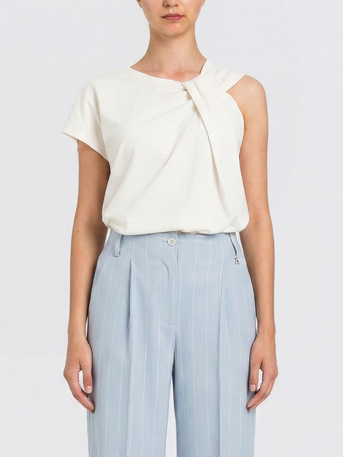 Actitude Twinset Asymmetric Cotton T-Shirts