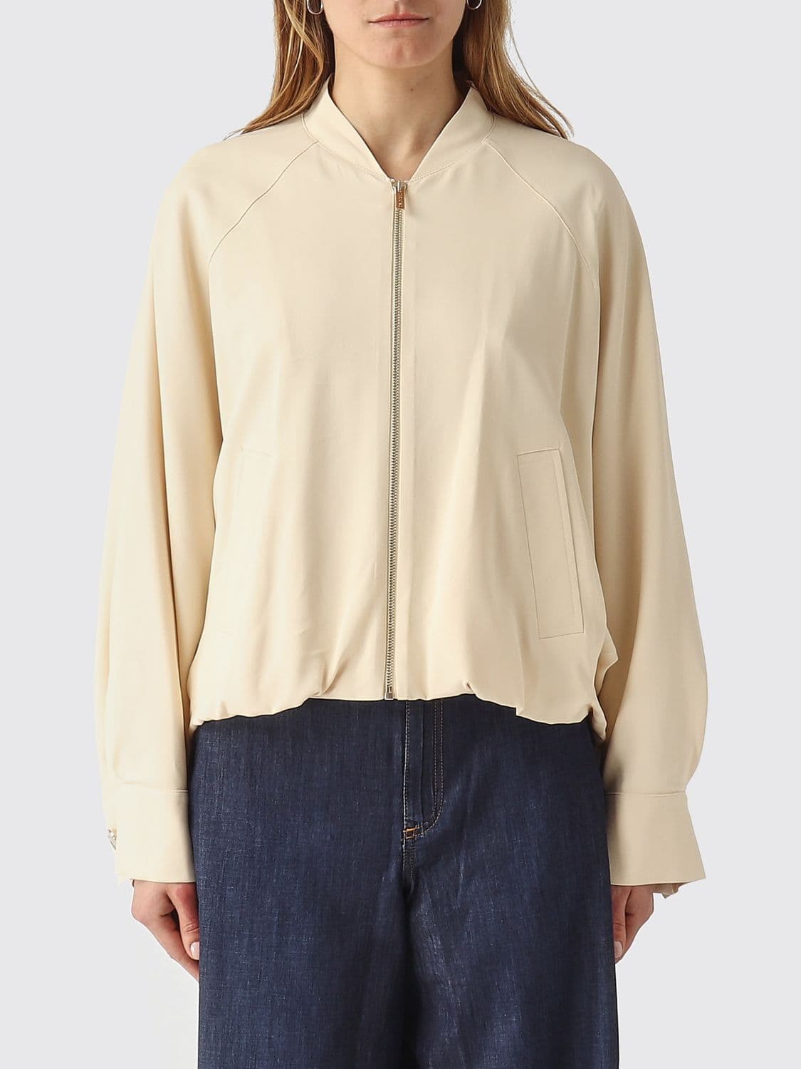 Twinset Stretch Viscose Bomber Jacket