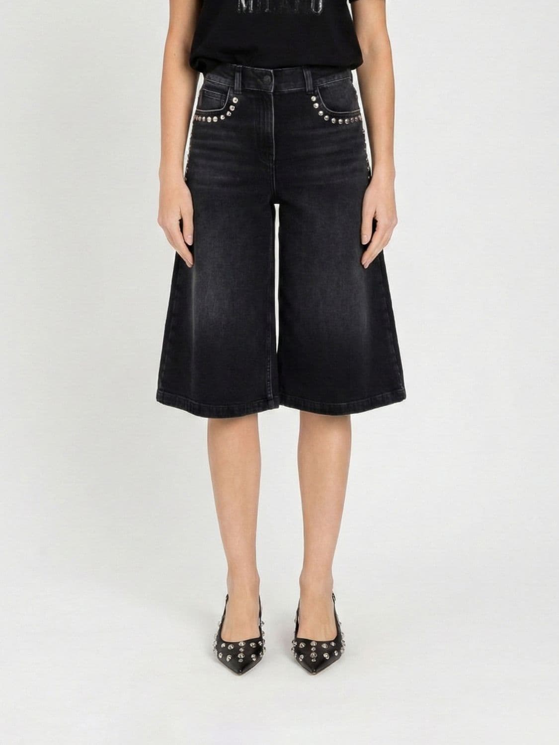 Actitude Twinset Studded Denim Shorts · 26