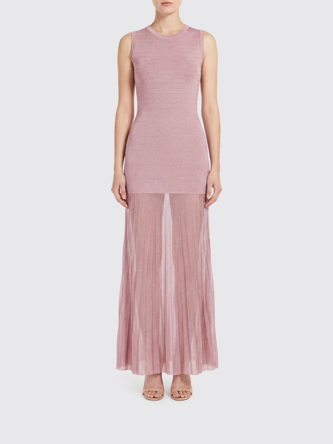 Twinset Lurex Viscose Knit Long Dress