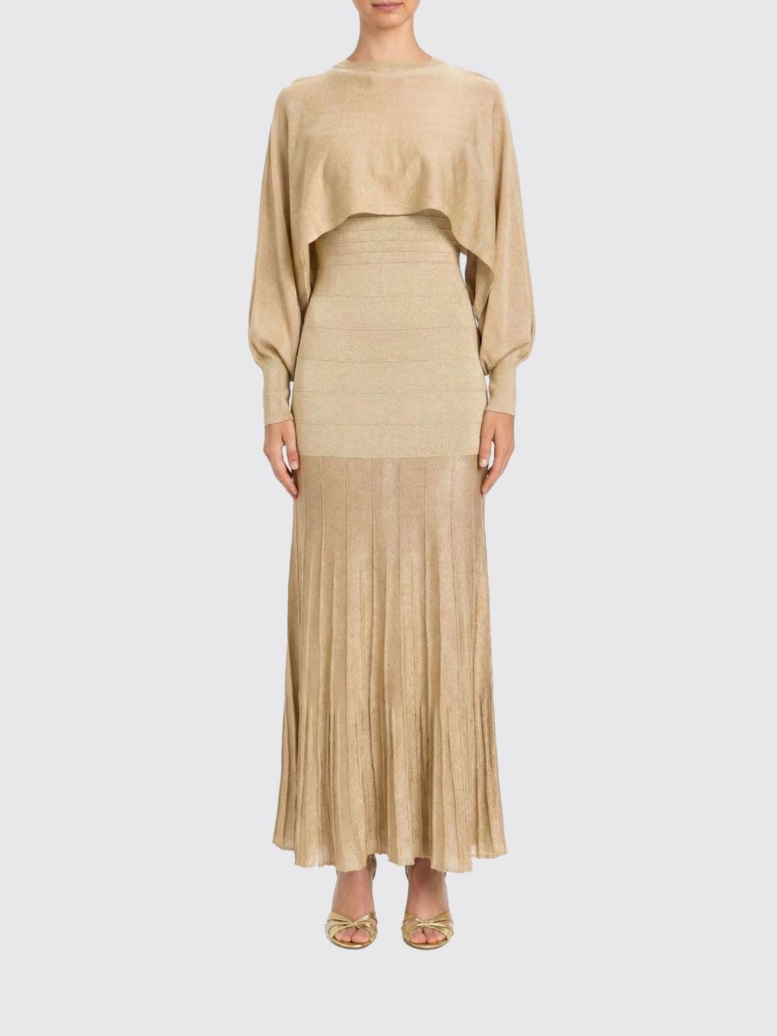 Twinset Lurex Viscose Knit Long Dress