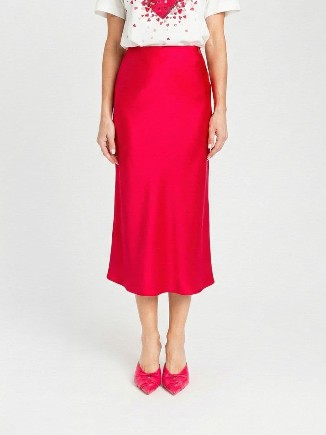 Actitude Twinset Satin Midi Skirt · XS