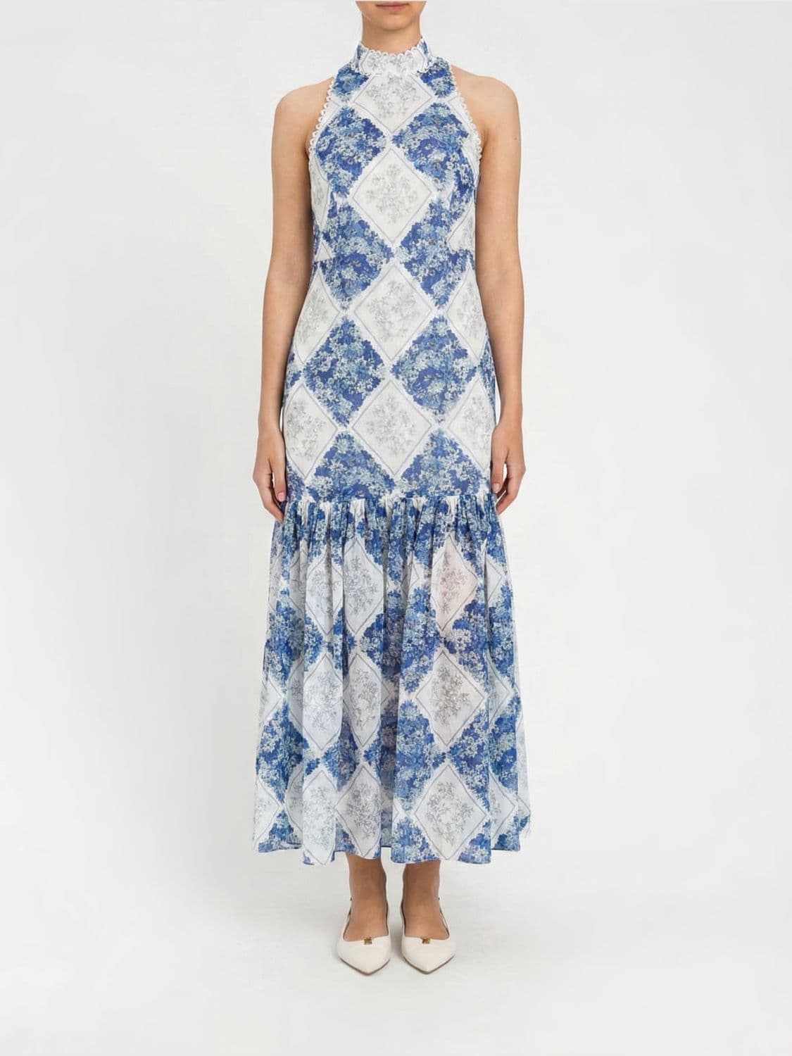 Twinset Floral Diamond Raffia Dress