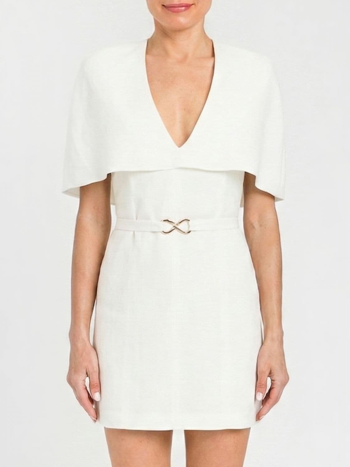 Twinset Mini Cape Dress in Linen Blend