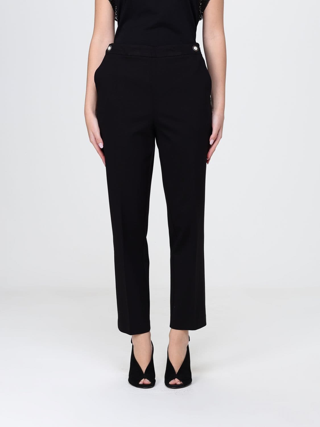 Twinset Cropped Fit Trousers in Viscose Blend