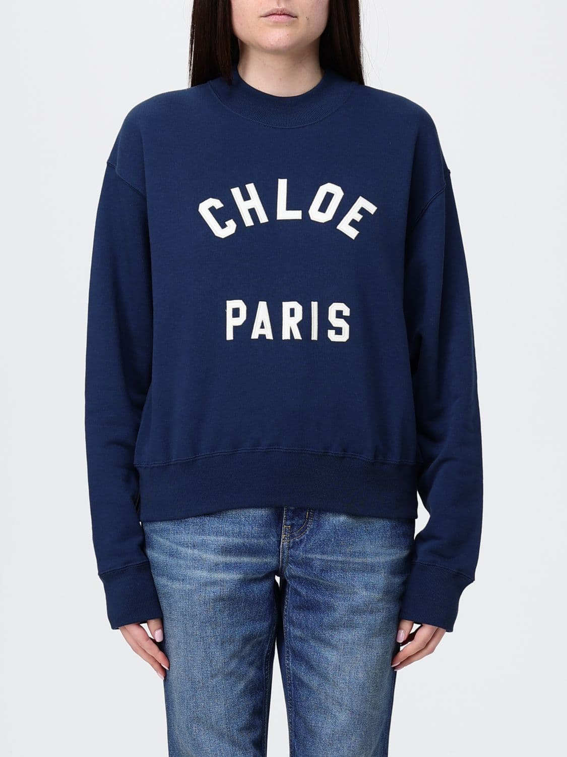 Chloé Cotton Crewneck Sweatshirt with Logo