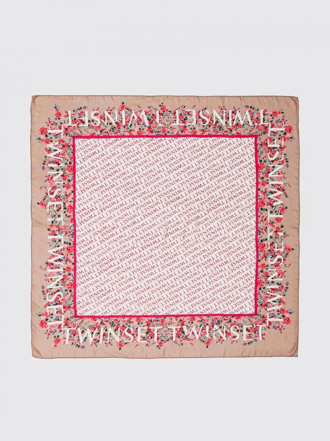 Twinset Modal Scarf with Floral Print · OS
