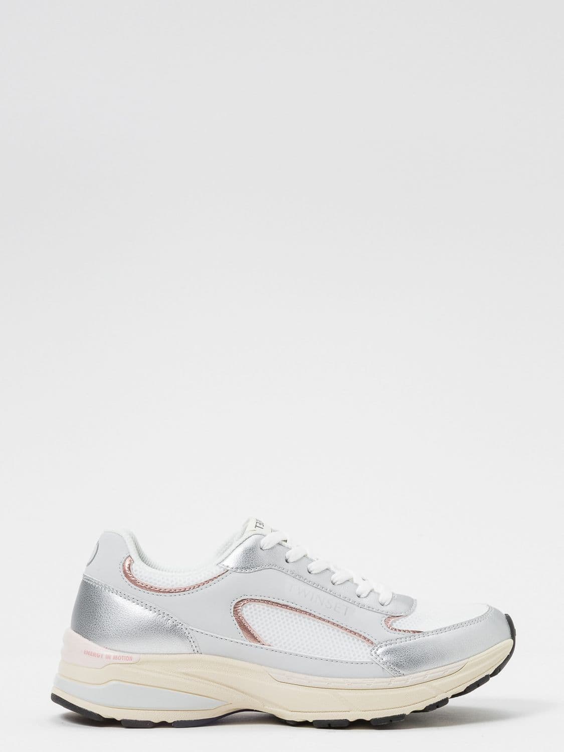 Twinset Laminated Leather And Mesh Sneakers