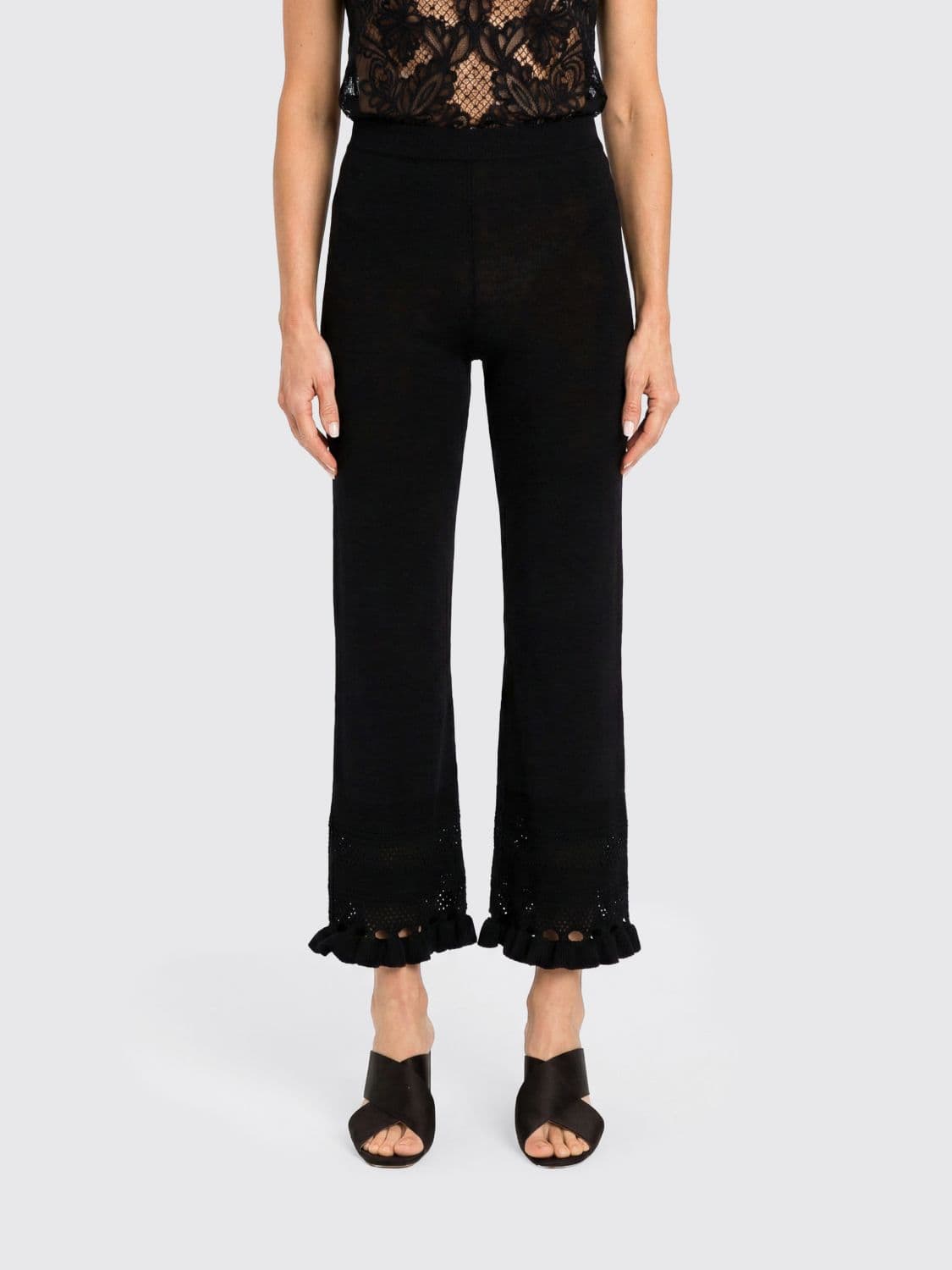 Twinset Slim Fit Trousers in Viscose Blend