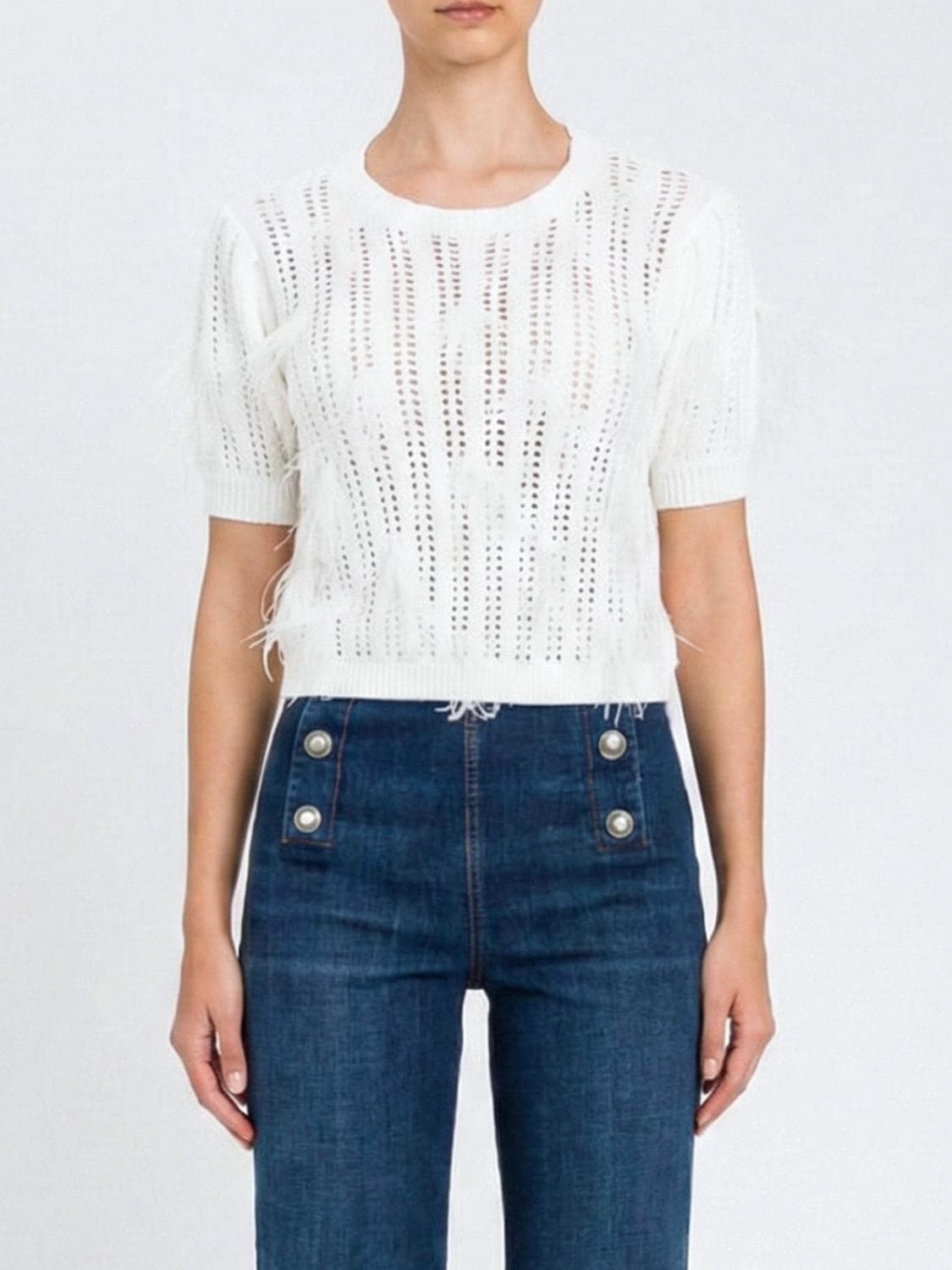 Twinset Knit Top with Feathers