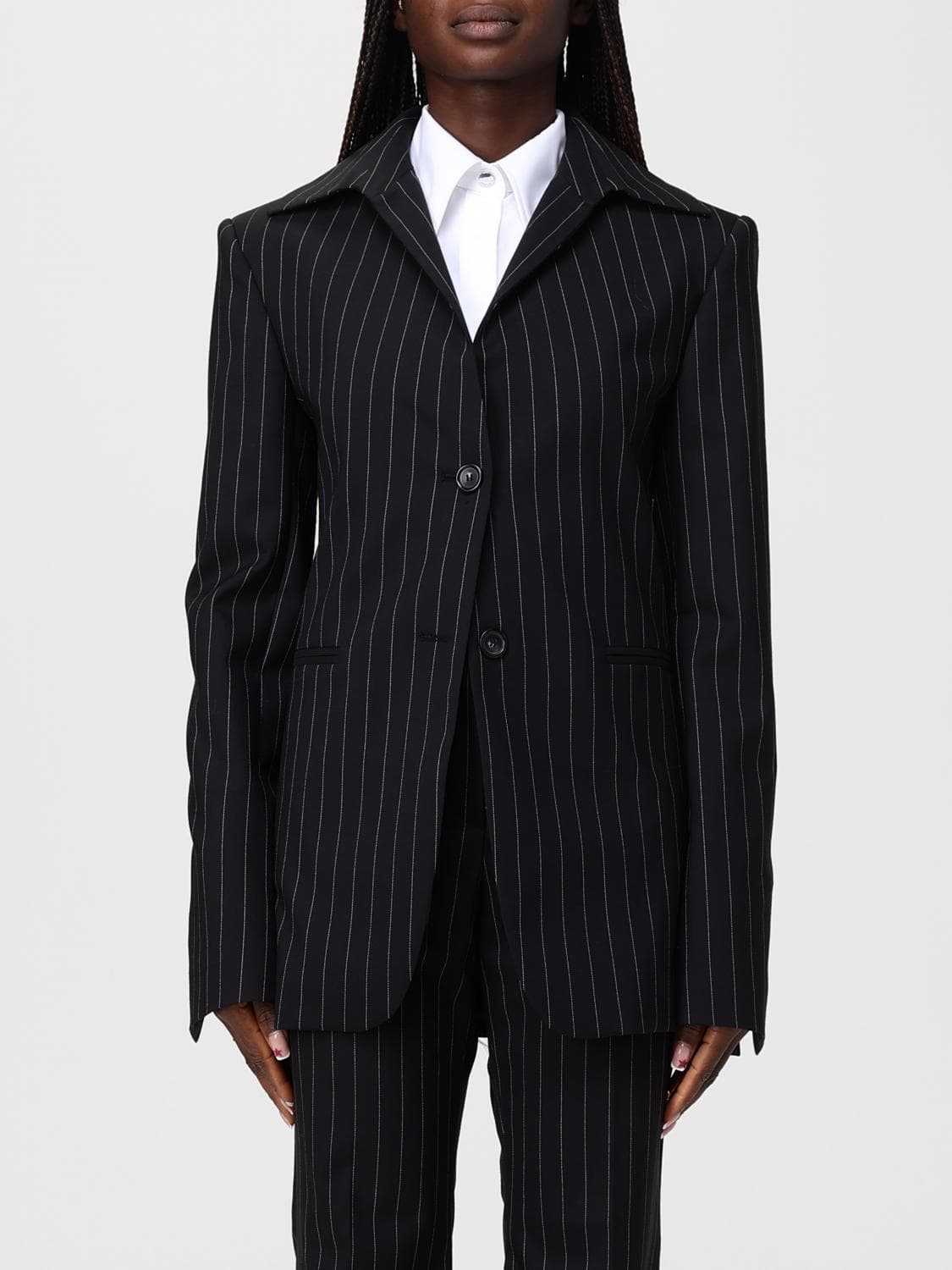 Sportmax Pinstriped Virgin Wool Blazer