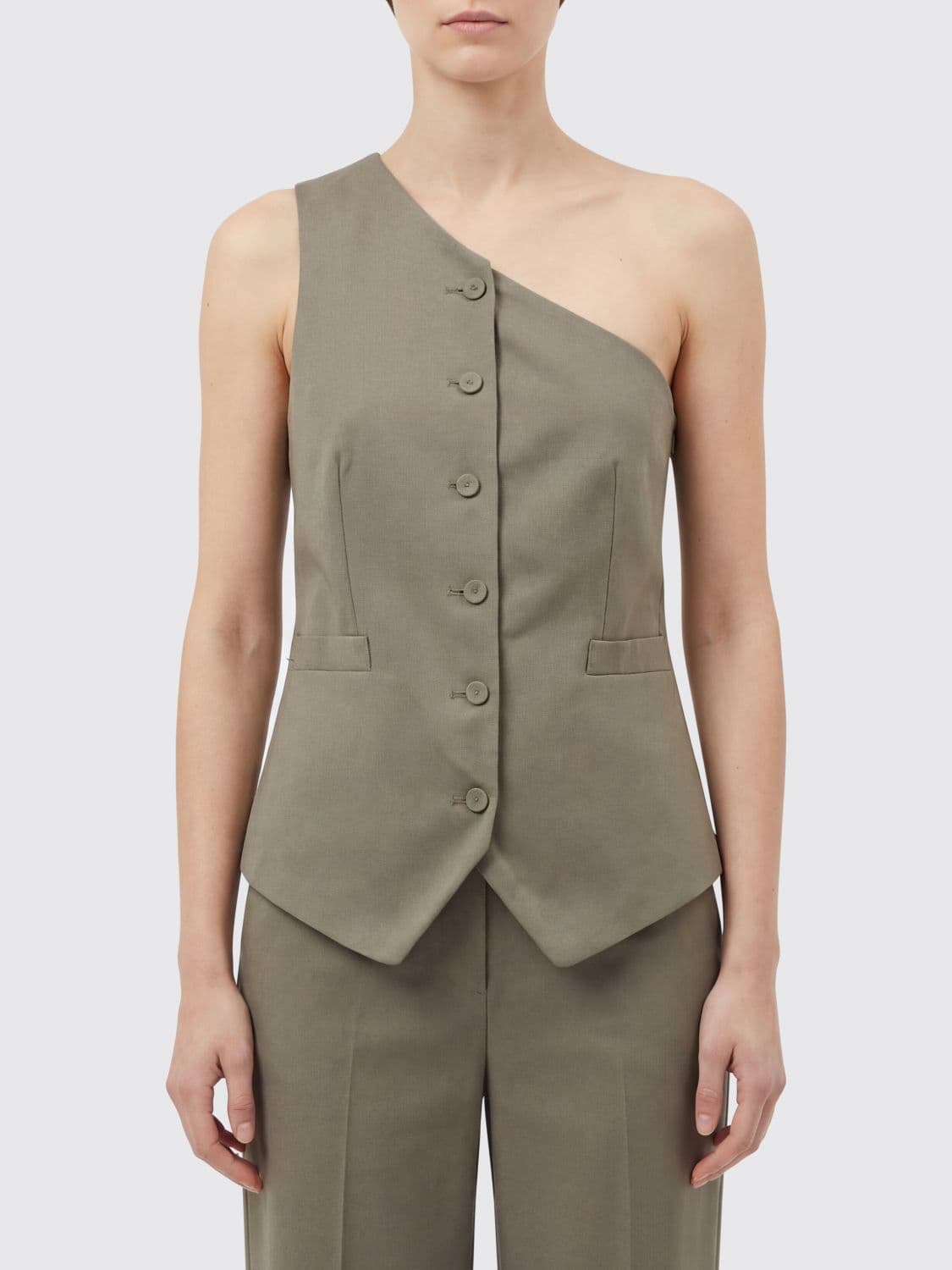 Federica Tosi Single Breasted Canvas Waistcoat