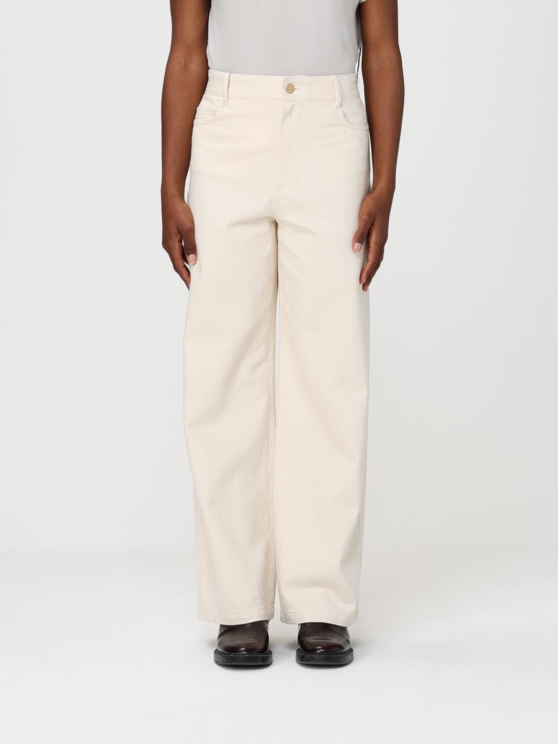 's Max Mara Wide Leg Stretch Cotton Pants