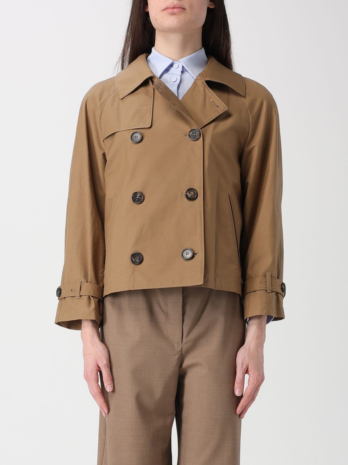 Max Mara The Cube Double Breasted Cotton Blend Trench Coat · 38