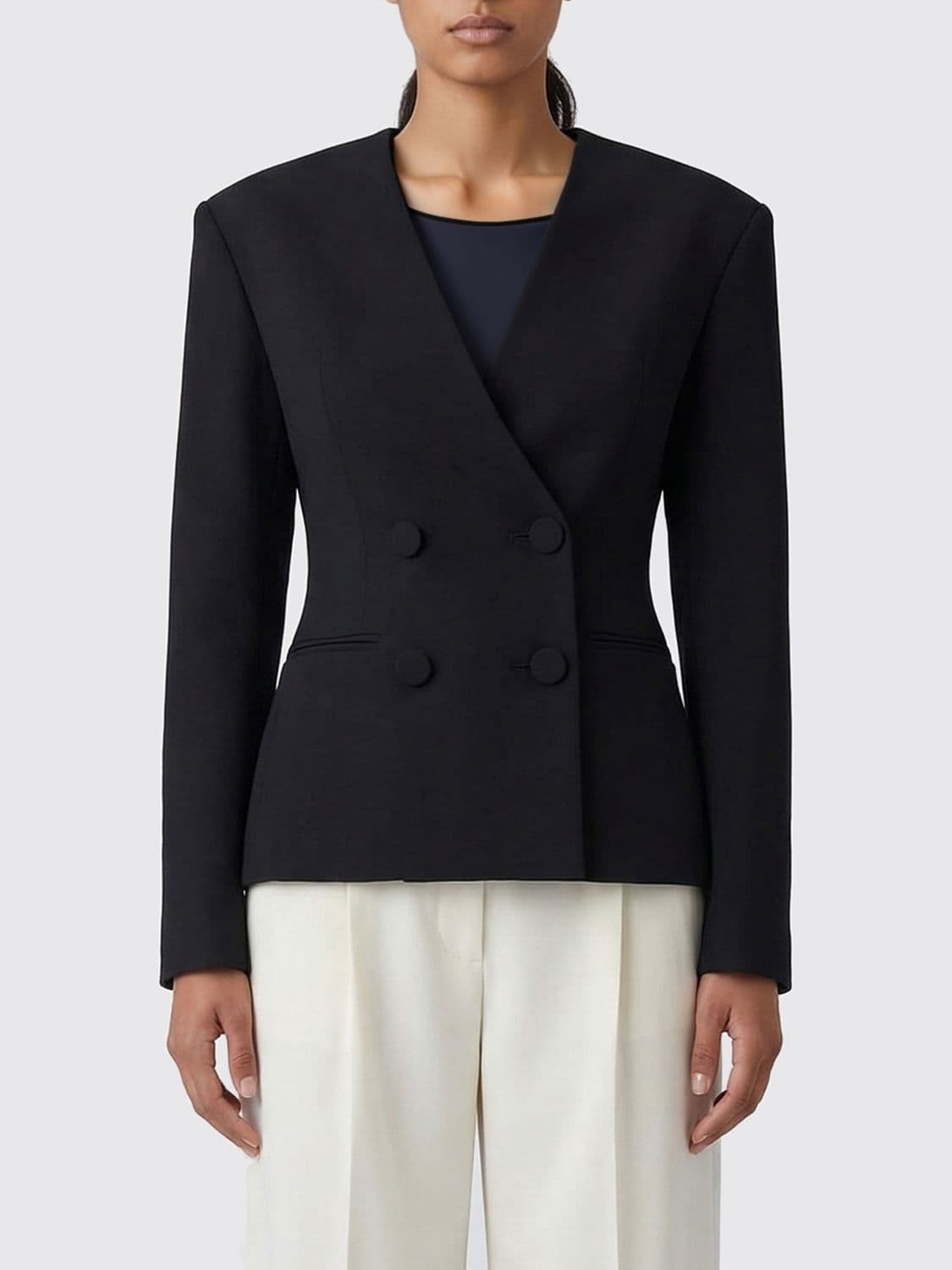 The Andamane Double-breasted Polyester Blazer · 38