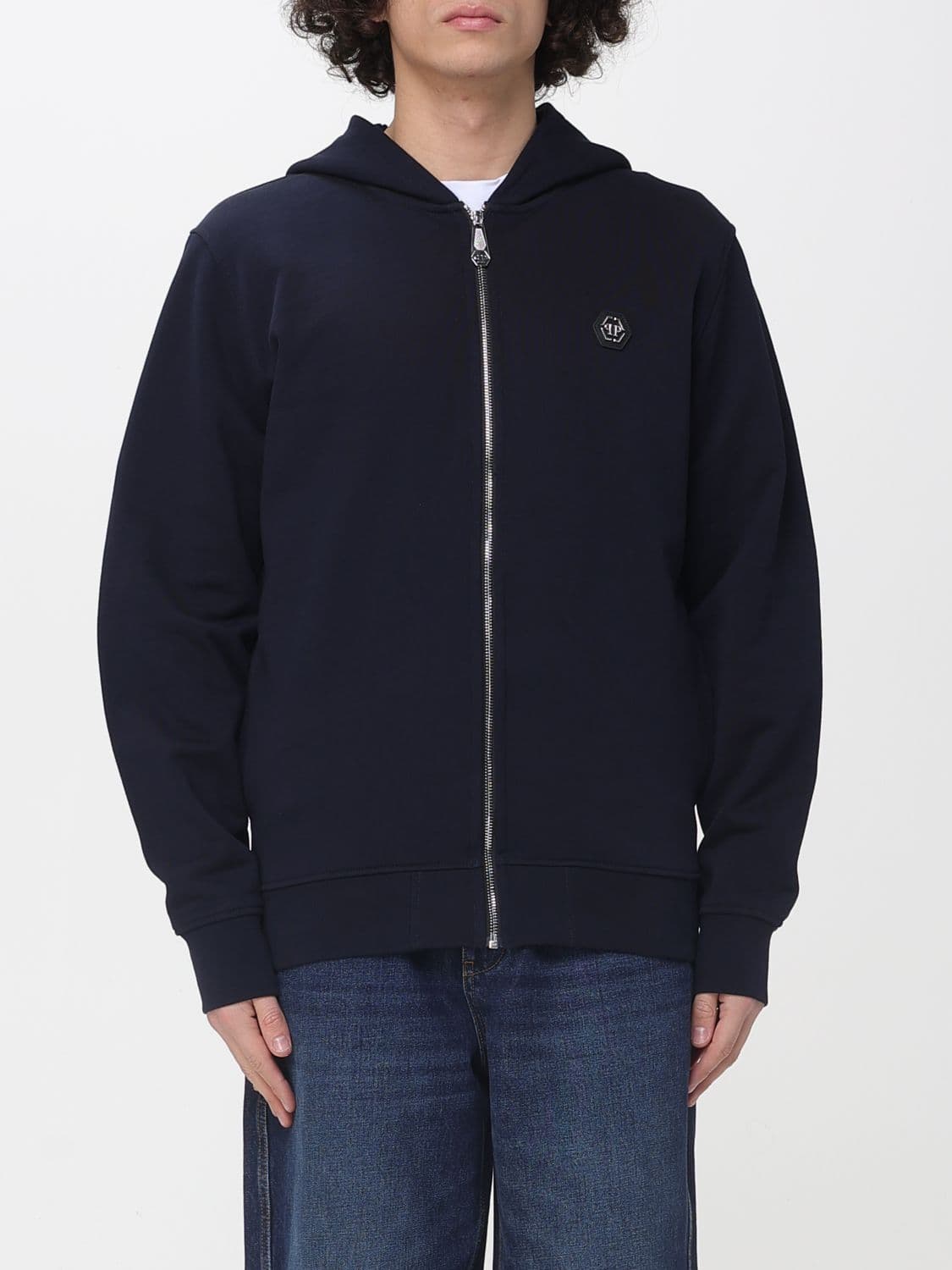 Philipp Plein Cotton Zip Up Hoodie