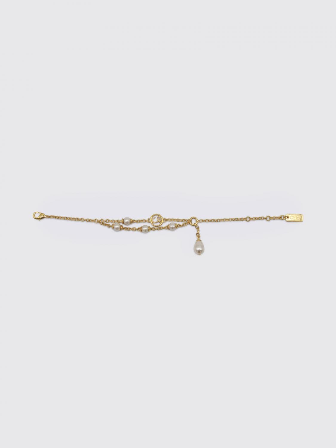 Chloé Brass Bracelet with Synthetic Pearls · OS