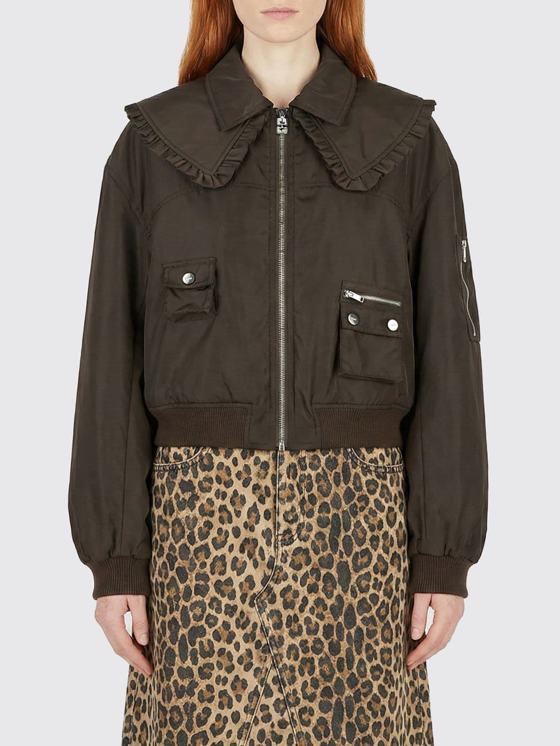 Ganni Technical Fabric Bomber Jacket
