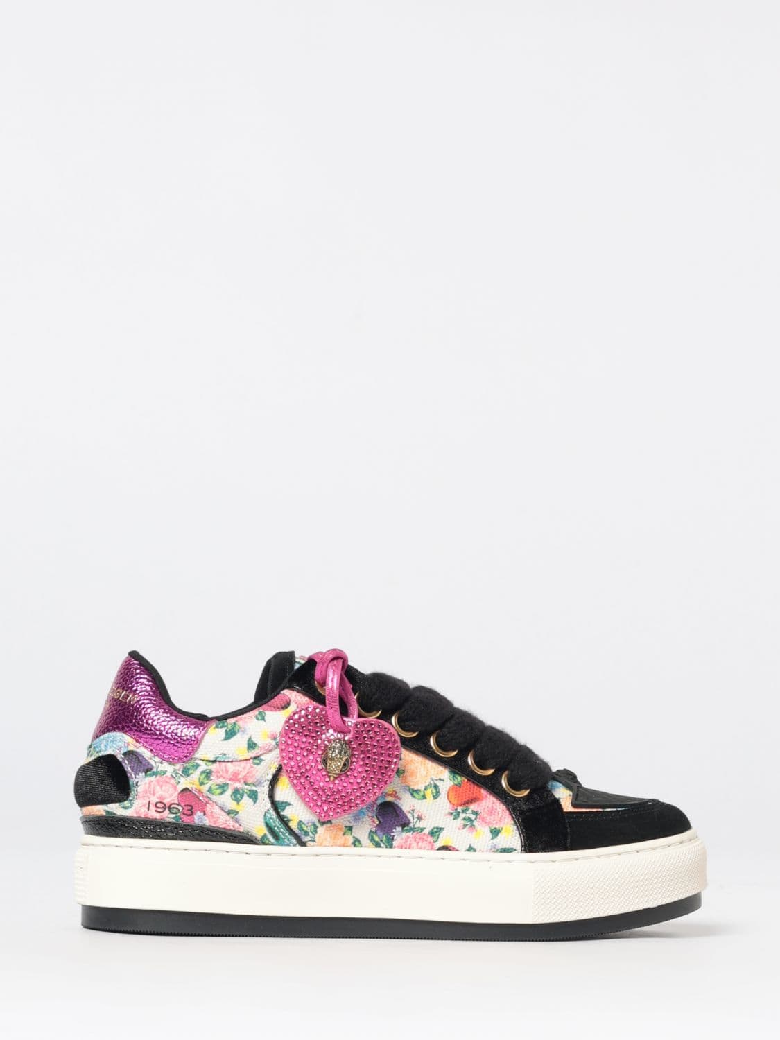 Kurt Geiger London Floral Print Canvas and Suede Sneakers