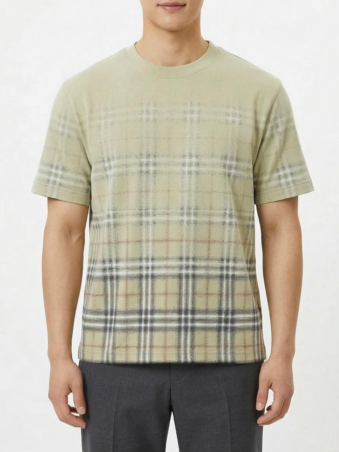 Burberry Crew Neck T-Shirt in Check Cotton