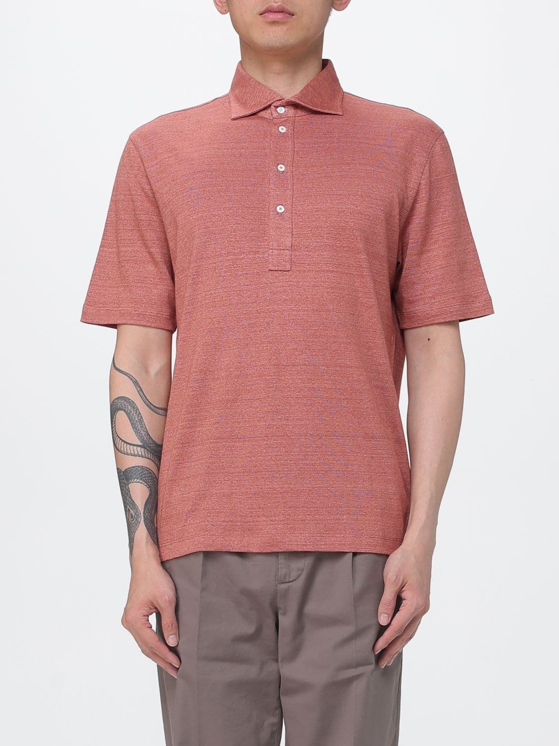 Brunello Cucinelli Linen and Cotton Polo Shirt