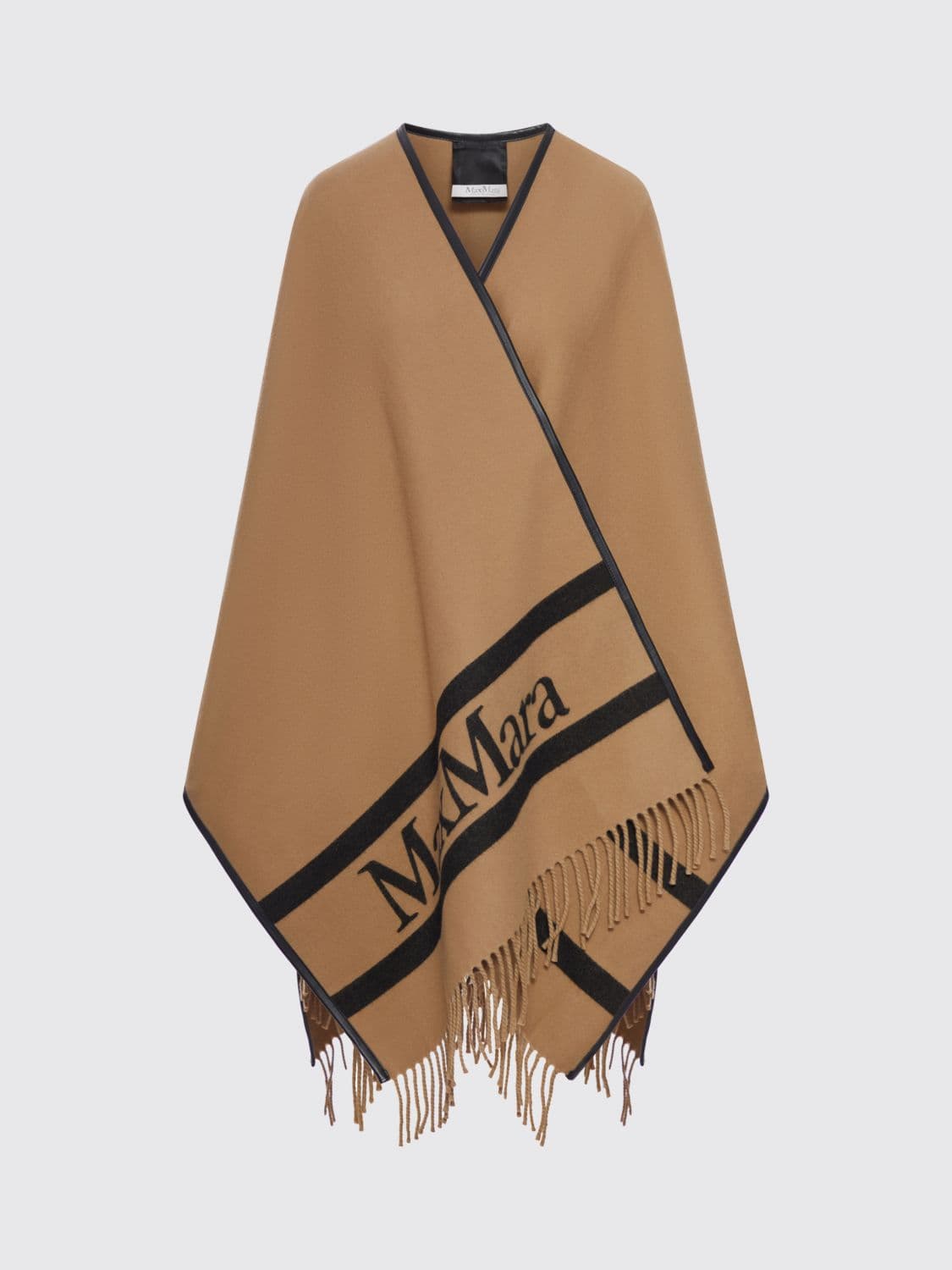 Max Mara Wool Cape with Logo · OS