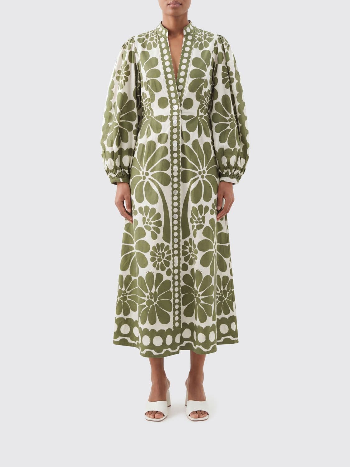 Farm Rio Palermo Cotton Chemisier Dress
